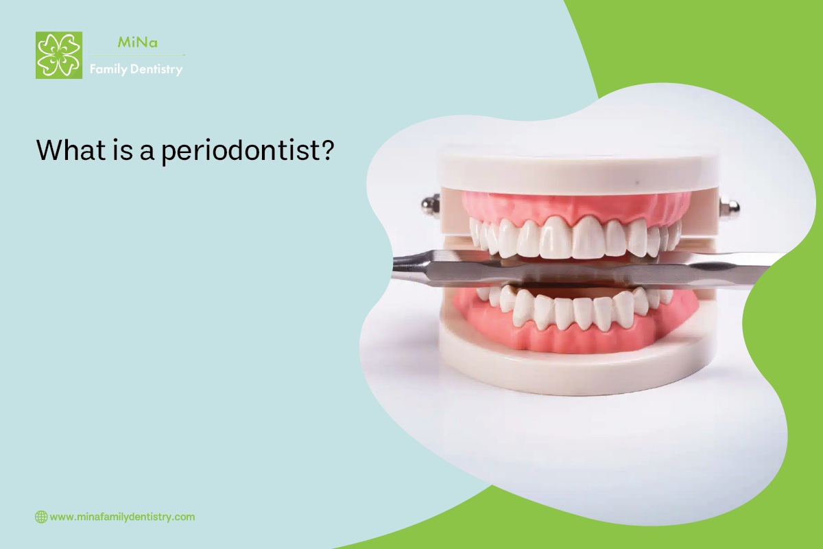 Periodontist Dr. Mehdi Adibrad at MiNa Family Dentistry Thornhill explaining gum health